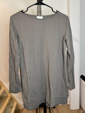 Pure Jill J.Jill Gray Long Sleeve Layered Hem Tunic Top Size Small